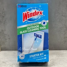 Windex Outdoor All In One Glass Window Cleaning Tool Starter Kit 4 foot Handle
