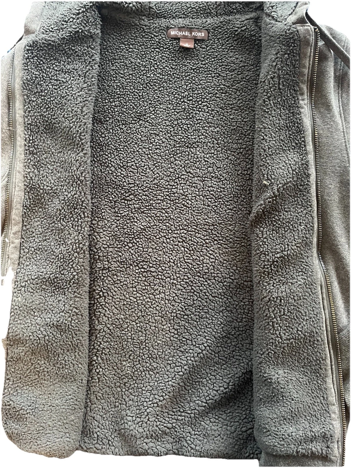 Zip uomo Michael Kors grigio con fodera in pile 20x25 25