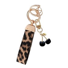 Leopard Keychain Wristlet Keychain Bracelet Wrist A6:leopard Leather Keychain