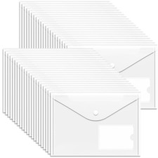 A5 Plastic Wallets with Popper - 40 Pack A5 Folder Plastic Folders Document F...