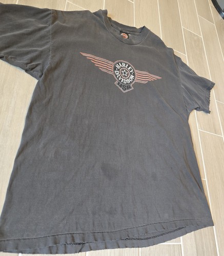 Camisa Harley Davidson vintage para hombre XXL Calgary Canadá envejecida puntada única - Imagen 5 de 24