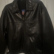 GANT Leather Memphis Soft Lamb Leather Wool Fleece Quilted Line Jacket - Size XL