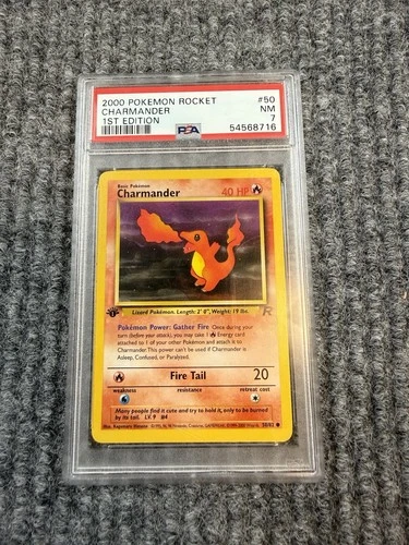 Pokemon 2000 Charmander #50 Team Rocket 1st Edition PSA 7