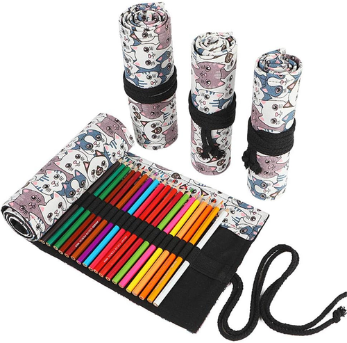 24/36/48/72 Slots Colored Pencil Wrap Roll up Pen Holder Case Drawing Coloring P - Picture 8 of 12