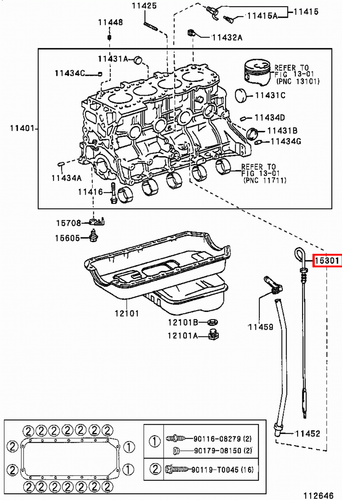 Genuine Hiace LH184 LH174 LH172 Hilux LN106 5L 3L Engine Oil Level Dipstick - Picture 7 of 20