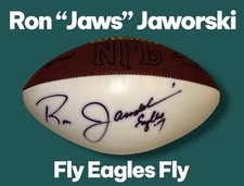 RON JAWORSKI AUTOGRAPHED SIGNED WILSON FULL SIZE FOOTBALL wAP/COA EAGLES
