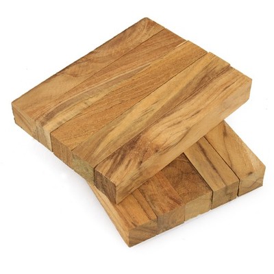 Highly Figured Teak Wood Pen Blank, 3/4'' x 3/4'' x 5'', Pack of 10, Legacy Wood