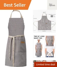 Lightweight Kitchen Apron with Adjustable Neck Strap - Perfect for Cooking