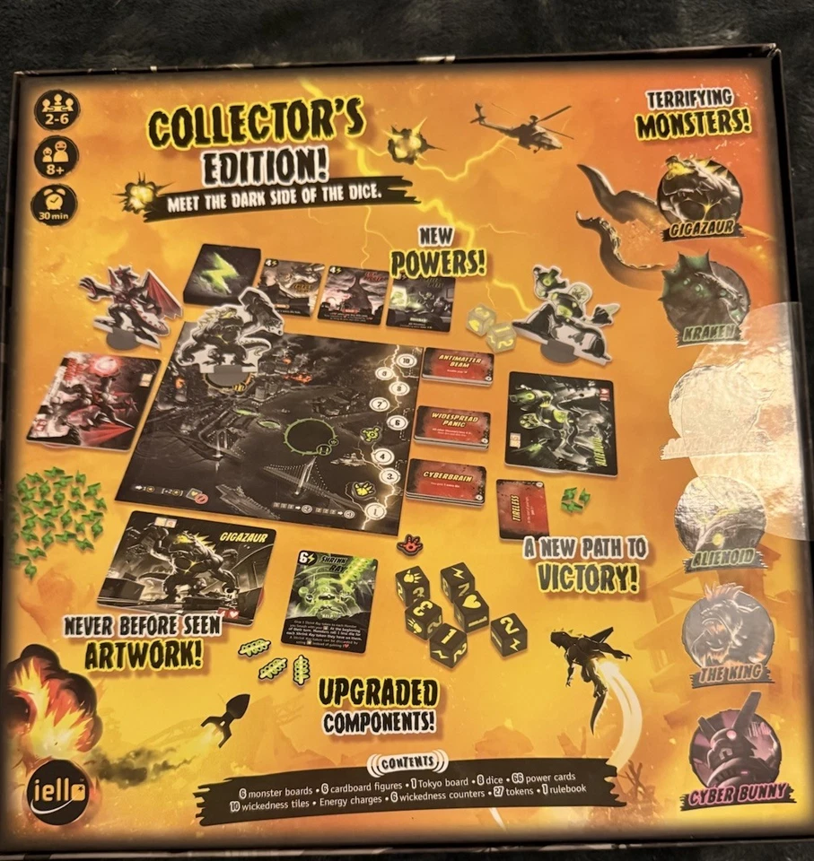 Juego de Mesa IELLO King of Tokyo Edición Oscura Edición Coleccionista - ¡Raro Completo! Foto 2 de 4