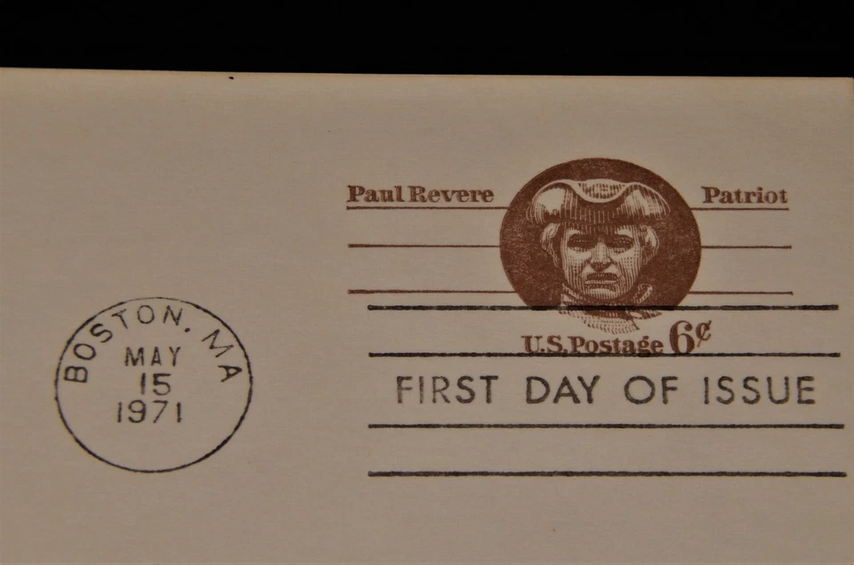 Vintage Postal Card, BOSTON, MA, FDC, 1971, 6 Cent Stamped Card, Paul Revere - Image 2 of 3