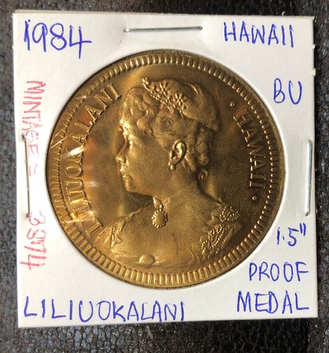 1984 HAWAII-LILIUOKALANI ADMISSION DAY PROOF BRONZE STATEHOODJUBILEE-MINTED=3874 - Picture 3 of 4