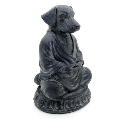 MEDITATING DOG STATUE 6" Zen Buddha Puppy GOOD QUALITY Resin Figurine Meditation - Picture 4 of 7