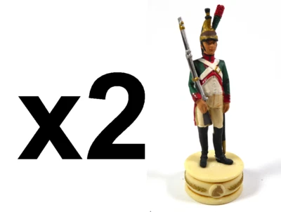 Lot de 2 Figurines Dragon de ligne Soldats de Plomb 1er Empire 1/32 60mm N03 - Photo 1/4