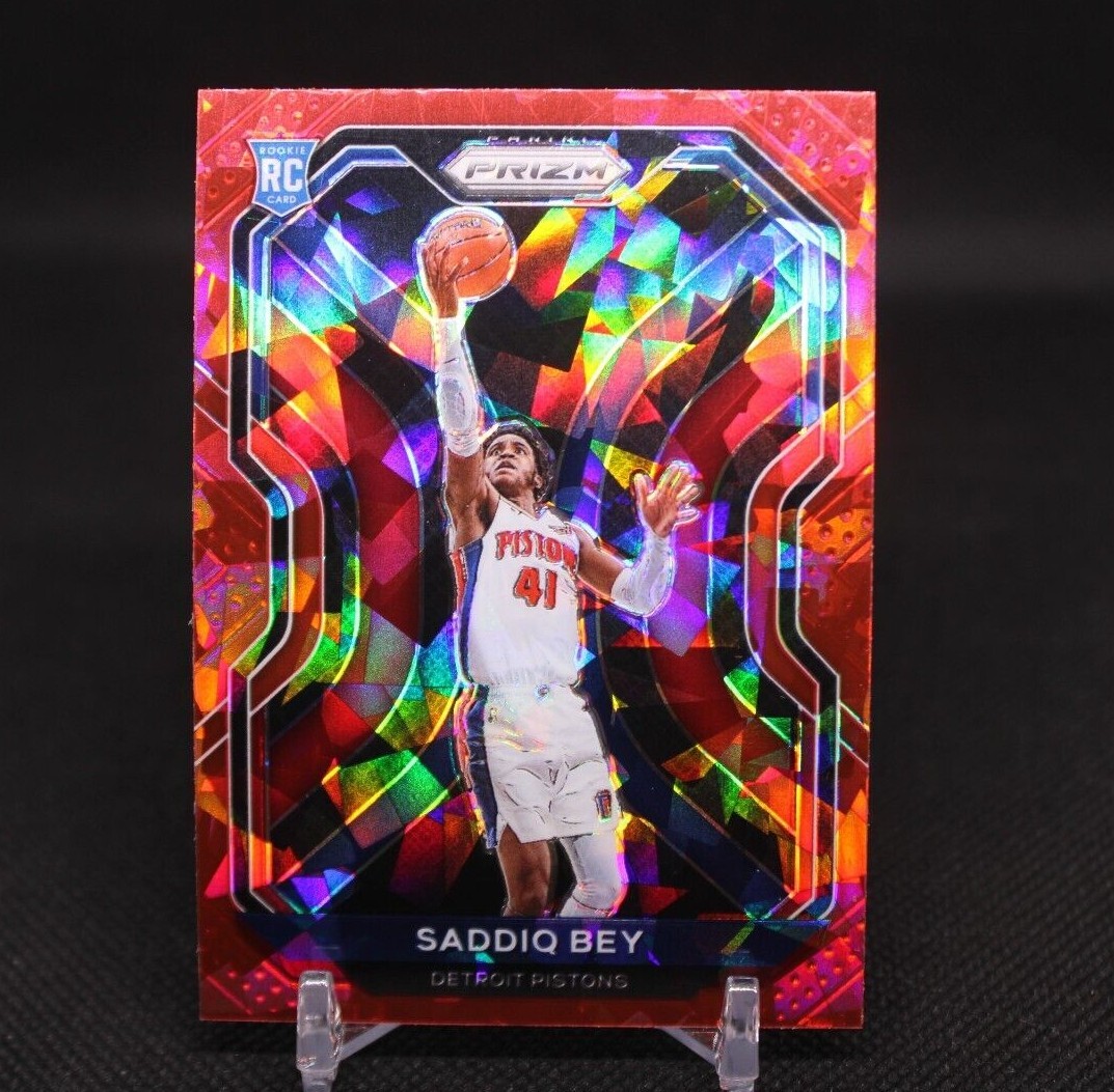 2020-21 Prizm Red Cracked Ice Saddiq Bey #284 RC Rookie Pistons
