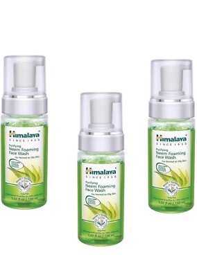 3 X Himalaya Herbals Purifying Neem Foaming Face Wash, 150ml ORIGINAL FREE SHIP
