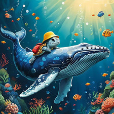 Sea Turtle Diamond Painting Kits for Adults,Whale Diamond Art for Beginners, 5D