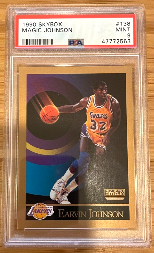 1990 Skybox Earvin Magic Johnson Card 138 PSA 9 Mint Lakers Basketball