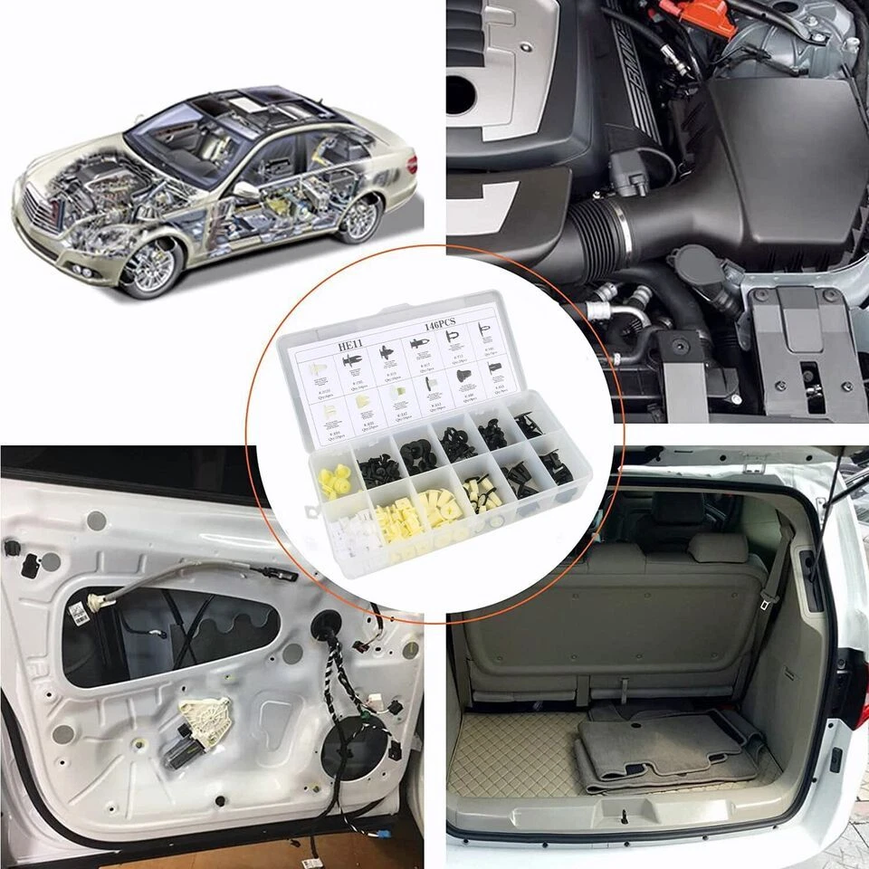 146PCS For Toyota Fender Door Hood Bumper Trim Clip Retainer Fastener Assortment - Image 4 of 4