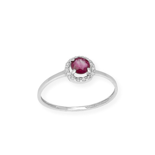 Anillo Rubí y Diamantes Oro Blanco Complementos de Mujer Joyería de Moda - Imagen 2 de 13
