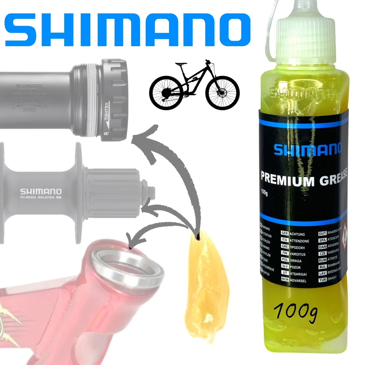 Équipements de graissage et nettoyage Shimano pour vélos
