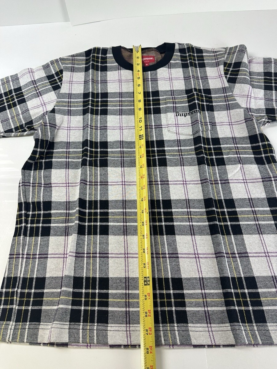 Supreme Tartan Plaid Tee Medium SS18 Short Sleeve Tee Off White