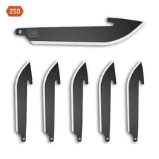 6 Outdoor Edge 2.5" Black Drop Point Replacement Blades for 2.5" Razor Lite EDC