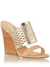 Schutz Brunilla Mule Sandal, Macadamia/Specchio Platina SIZE 9 B