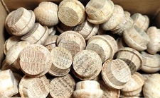 Midwest Fastener Oak 1/2" Wood Round Head Screw Hole Buttons Qty 100