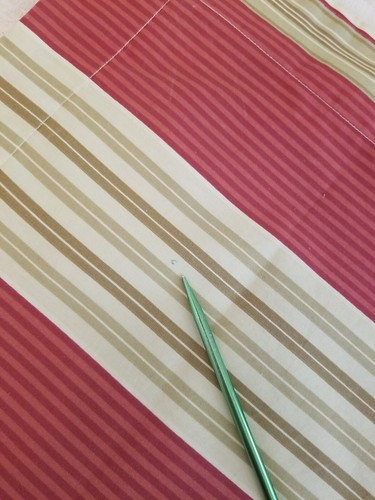 1 Waverly EURO pillow sham deep red/olive green striped cover 29" x 30" - Picture 4 of 4