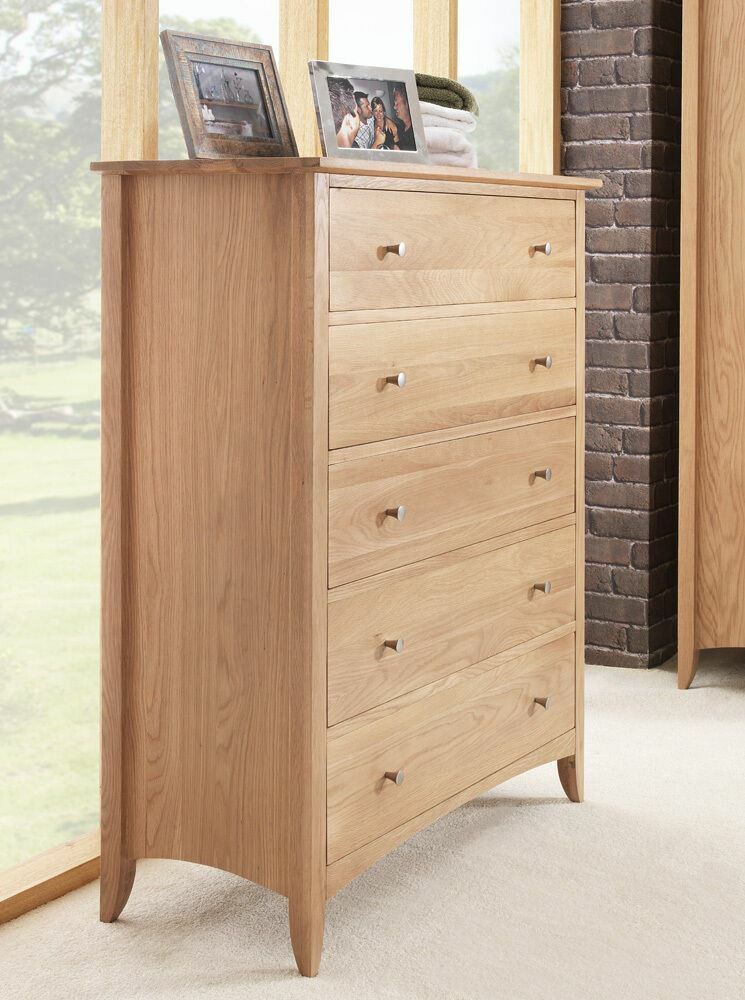 Oak Chest of Drawers Large Bedroom Wooden Storage Modern Edward Hopper
