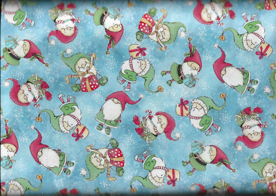 45'' 100% cotton Christmas fabric ''Elves'' by Timeless Treasures