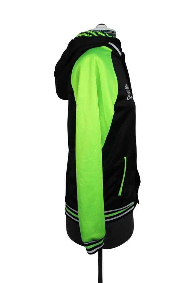 New Balance Juvenil Snap Frontal Neón Verde Negro Sudadera con Capucha Chaqueta 14/16 Foto 4 de 4