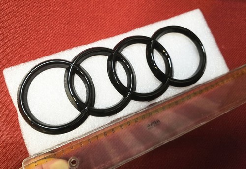 FRONT LOGO AUDI GLOSSY BLACK 249mm, A3 8Y, A4 B9, A5, EMBLEM EMBLEM RINGS - Picture 3 of 5