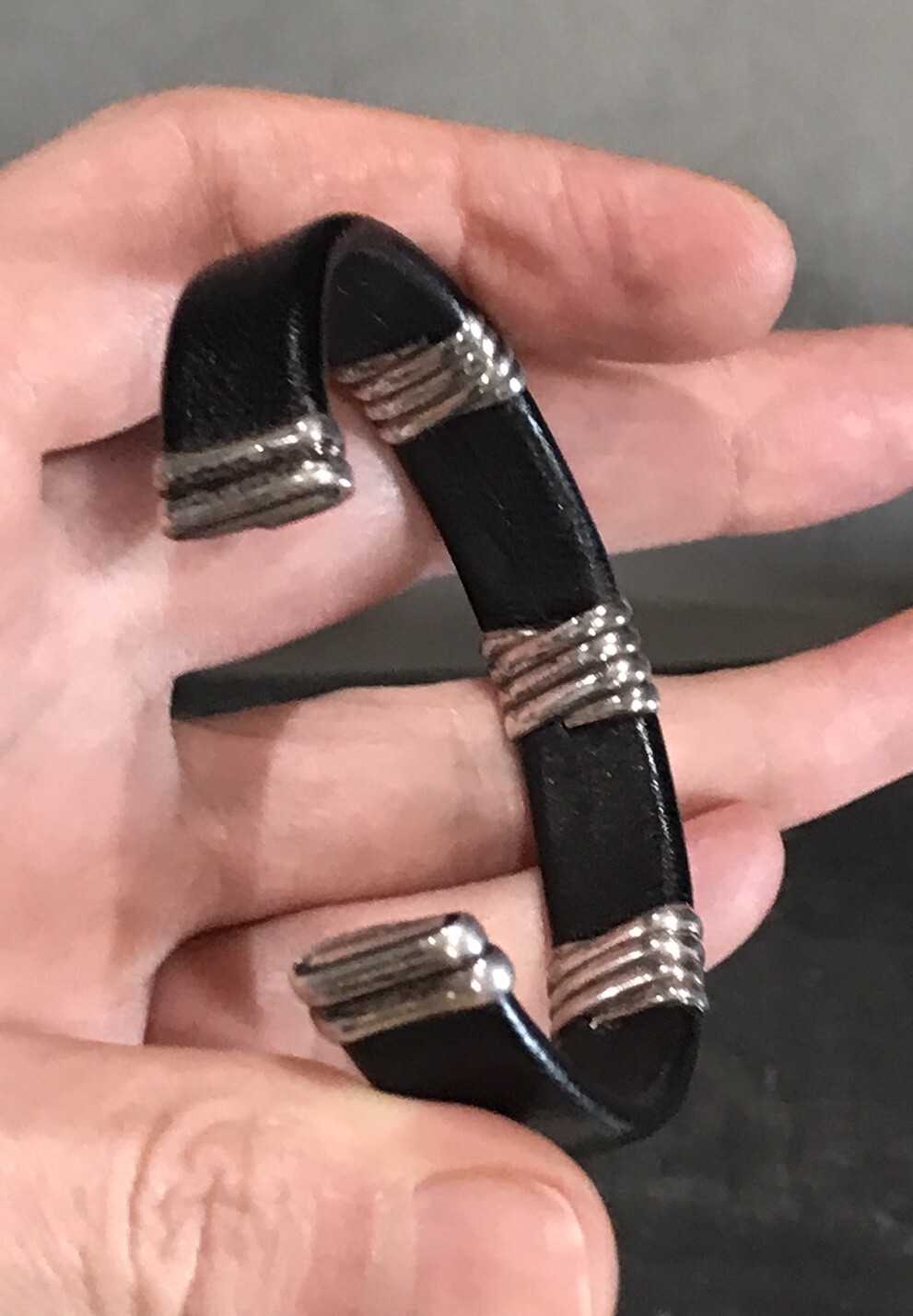 Sterling Silver 925 Gothic Boho Pattern Black Hea… - image 3