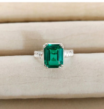 Natural Emerald Ring 925 Sterling Silver Ring Handmade Ring Wedding Ring