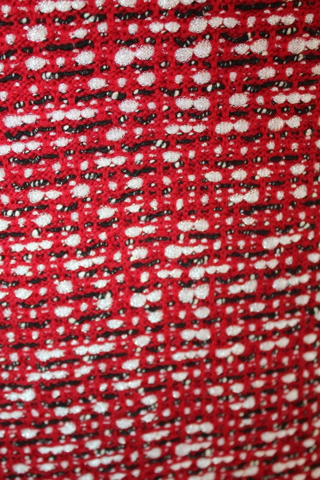 St John Collection Red Sheath Dress Boucle Tweed Size 12 Excellent Condition! - Image 3 of 4