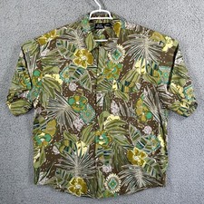 Bon Homme Abstract Floral 100% Rayon Made In USA Size L Shirt 80’s Vintage Dad
