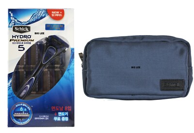 Schick Hydro Premium 5 1 Razor Handle Pouches +  9 Refill Cartridges