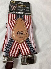 Patriotic Custom Leathercraft Heavy Duty Suspenders USA  110USA-CS NEW