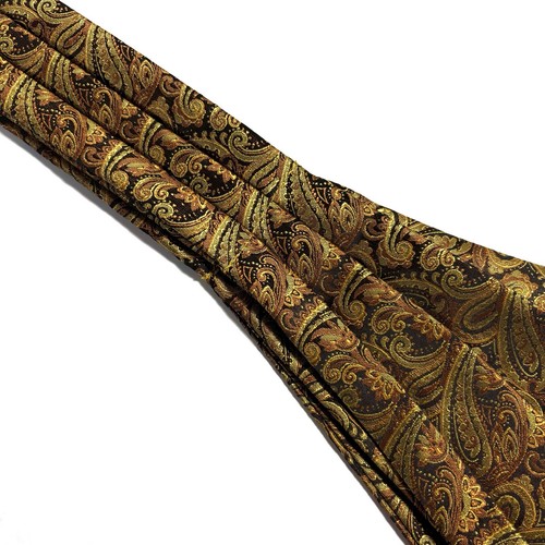 Gold Paisley Jacquard Cravat/Ascot (Handmade) - 第 3/3 張圖片