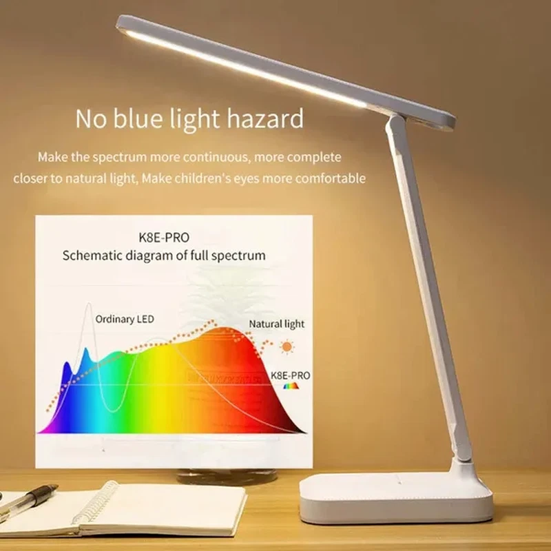 Dimmable LED Desk Light Touch Sensor Table Bedside Reading Lamp USB Rechargeable - Image 3 of 4