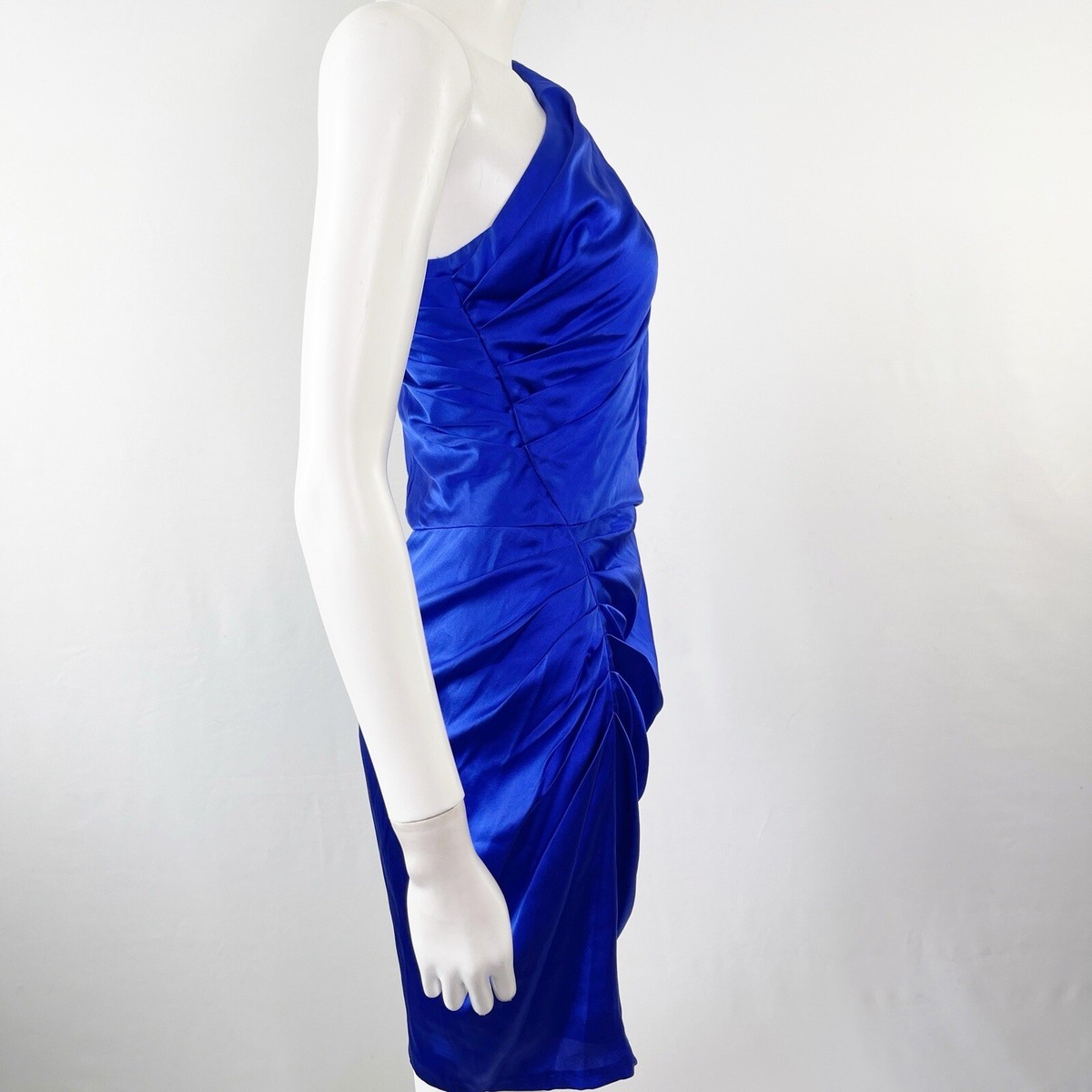 aidan mattox royal blue dress One Shoulder Silk Satin Mini Cocktail Womens 4 Color:Pion Sandro Black Dress by Gowns A lightly lustrous August Open Source