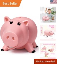 Hucha Hamm Linda Caja de Dinero Cerdo Rosa Caja de Monedas de Ahorro de Plástico con Color Pa...