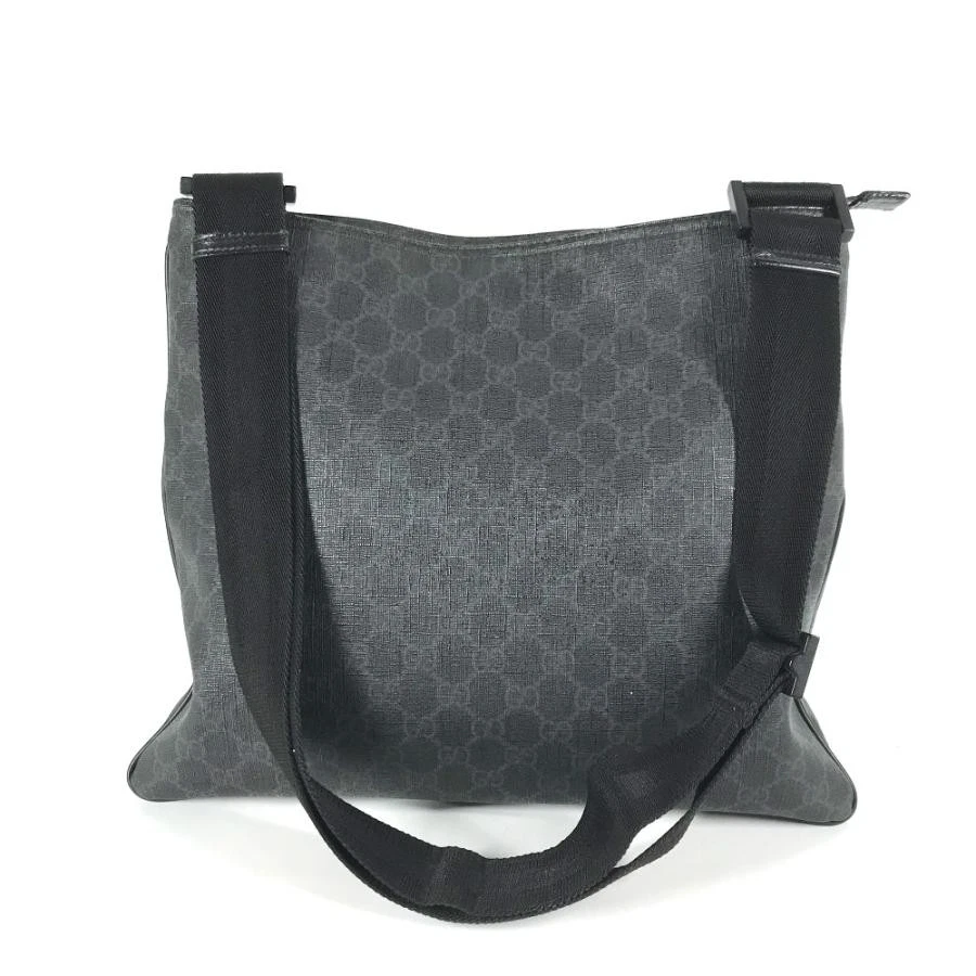 GUCCI 162904 Sac à bandoulière plat GG Supreme bandoulière noir homme L34 cm x H29 cm