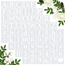 Amrules 65 Pcs 4 Inch Plastic Painting Stencils Reusable 4 Inch, White