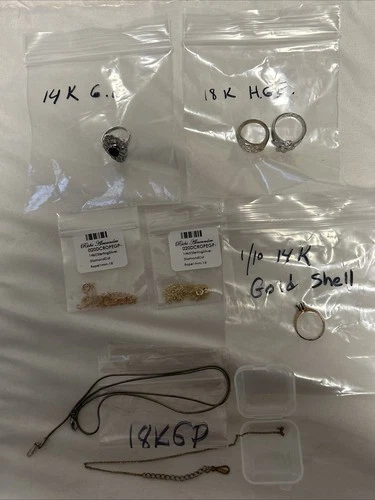 LOT: 14K 18K Gold Plate GP 925 Silver Jewelry VTG RING NECKLACE BRACELET 22.50g