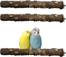 PINVNBY 3Pcs Bird Perches for Cage, Nature Wood 7.87  0.79 inch, burlywood