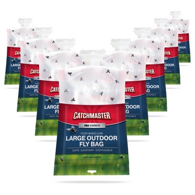 Outdoor Fly Trap 8 Pack Yellow Catchmaster Pro Series Extra-Large w No-Mess