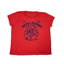 Mother The Boxy Goodie Goodie Snow Leopard Baby Tee Shirt Women's Large Retro