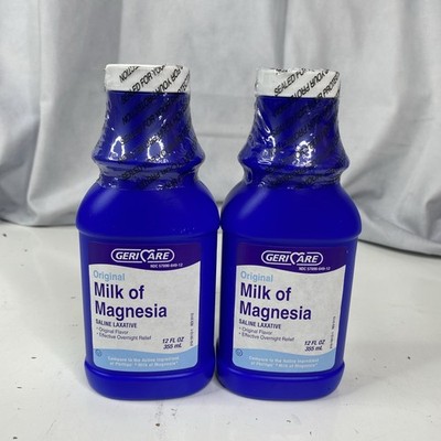 Gericare Milk Of Magnesia Saline Laxative Relief Original Flavor Lot of 2 12oz.